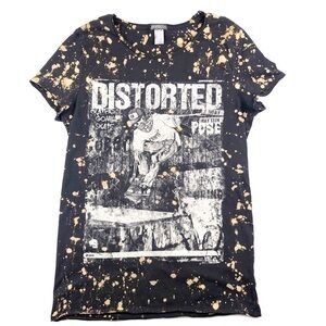 Custom Bleach Splatter Skater Graphic T-Shirt